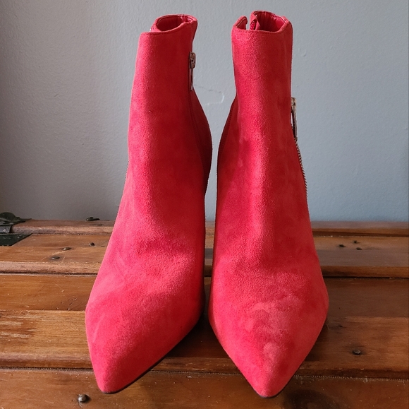 Nine West Stylish Fashion Trendy Red "Glorya" Heeled Ankle Boots size 10 - Picture 3 of 7